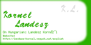 kornel landesz business card